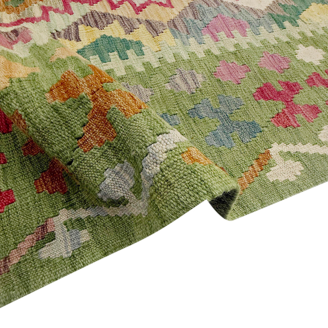 Afghan Kilim Rug 8' 9" x 11' 7" Flat-Weave field