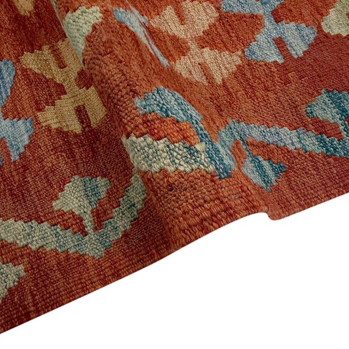 Afghan Vegetable Kilim Rug 8' 0" x 9' 5" Flat-Weave | No. AL386339