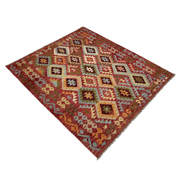 Afghan Kilim Rug 5' 1" x 6' 11" Flat-Weave view