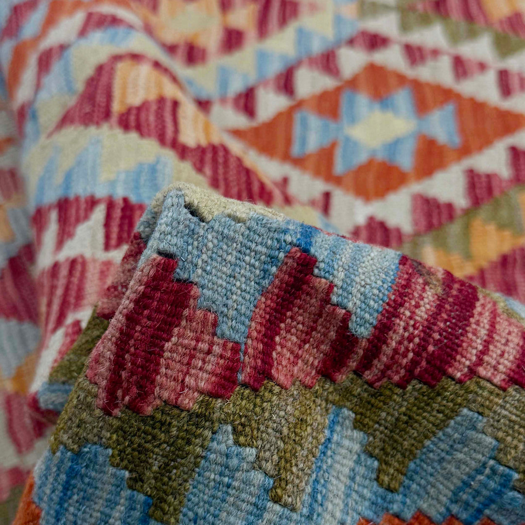 Afghan Kilim Rug 4' 4" x 7' 2" Flat-Weave | No. AL23955