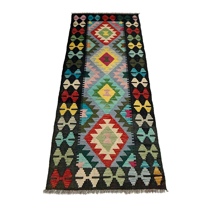 Afghan Kilim Rug 2' 2" x 6' 6" Flat-Weave | No. AL14515
