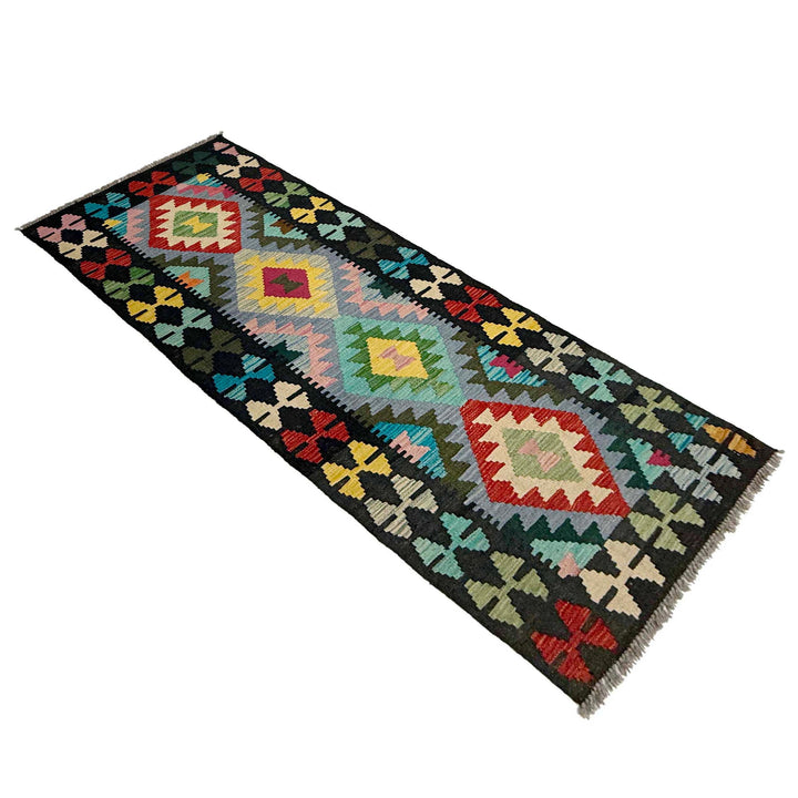 Afghan Kilim Rug 2' 2" x 6' 6" Flat-Weave | No. AL14515