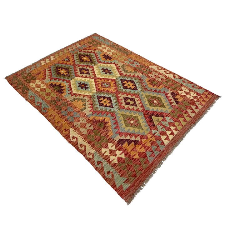 Afghan Kilim Rug 4' 5" x 6' 4" Flat-Weave view