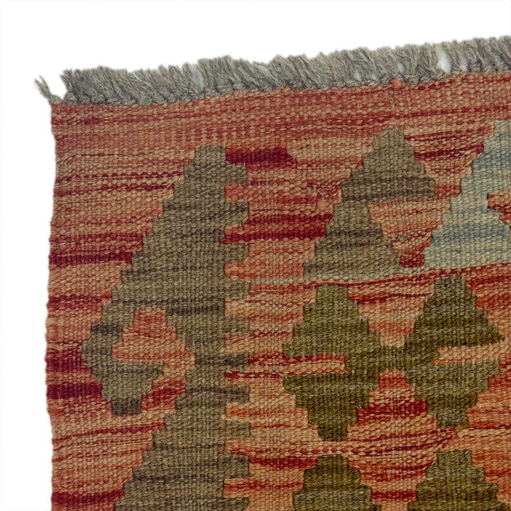 Afghan Kilim Rug 4' 5" x 6' 4" Flat-Weave pattern