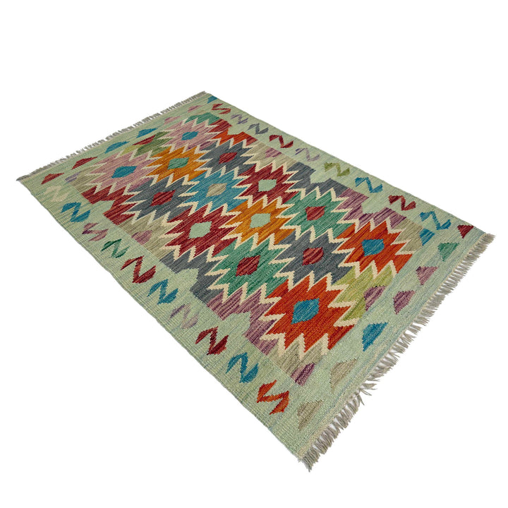 Afghan Vegetable Kilim Rug 2' 6" x 4' 1" Flat-Weave view