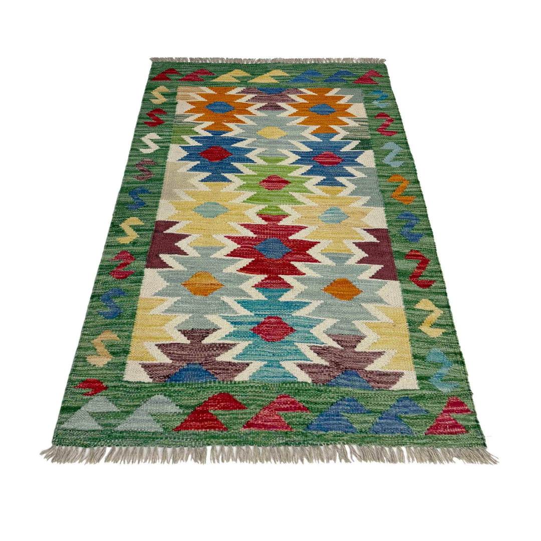 Afghan Vegetable Kilim Rug 2' 6" x 4' 1" Flat-Weave view