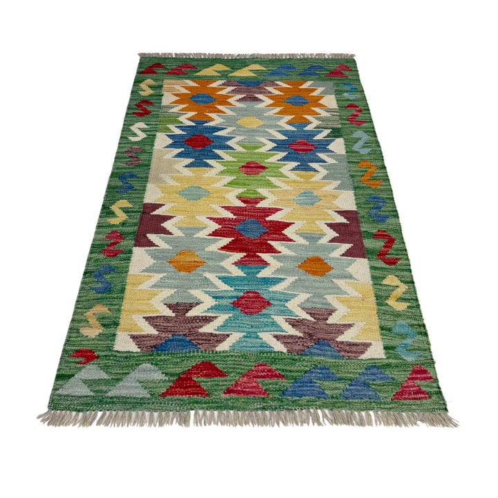 Afghan Vegetable Kilim Rug 2' 6" x 4' 1" Flat-Weave view