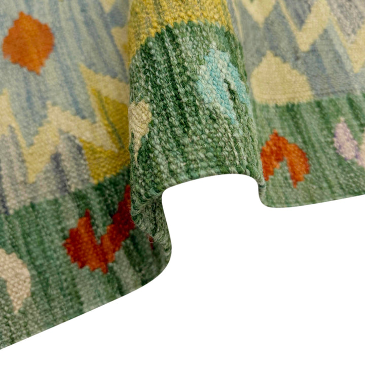 Afghan Vegetable Kilim Rug 2'7" x 4'0" Flat-Weave field