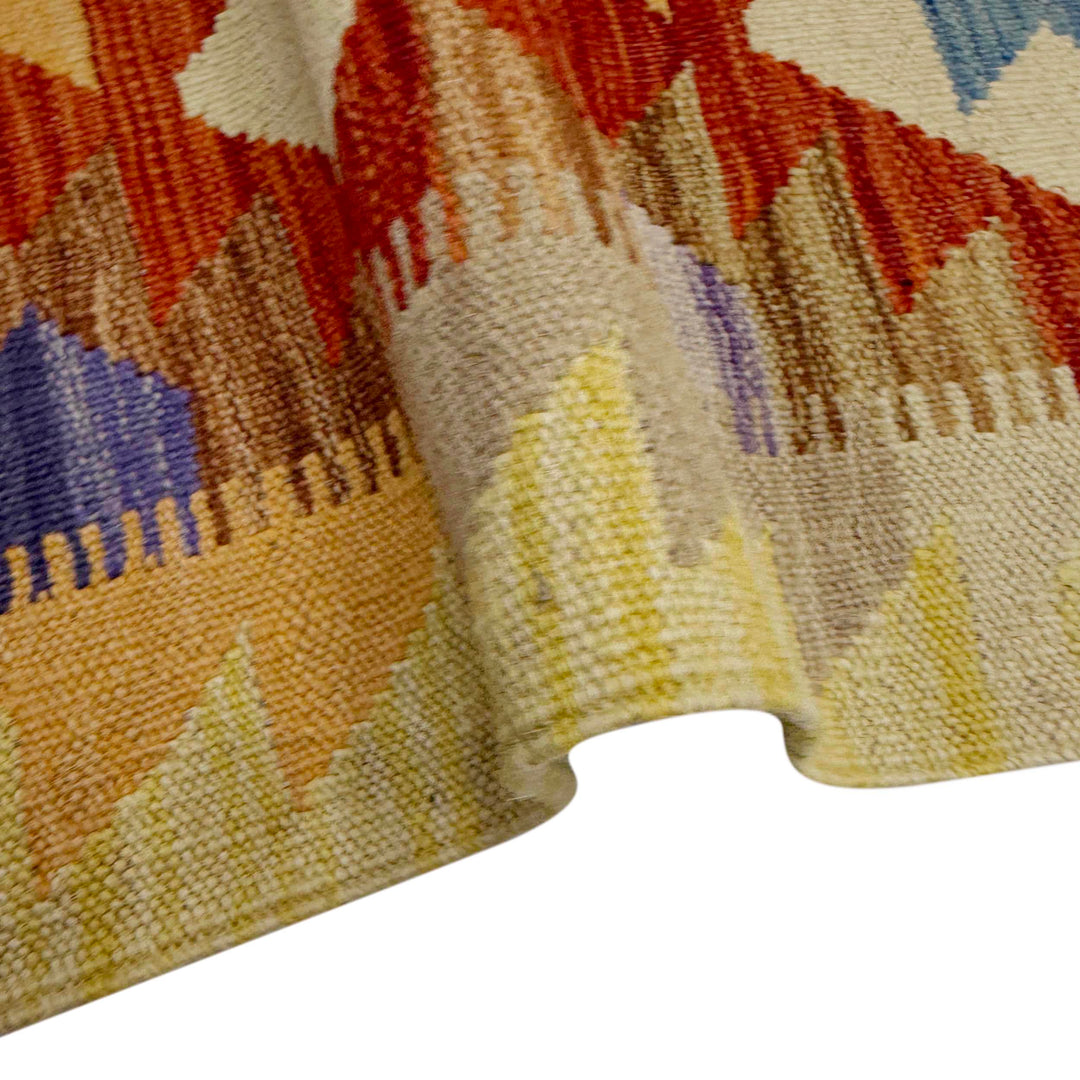 Afghan Vegetable Kilim Rug 2' 8" x 4' 2" Flat-Weave field