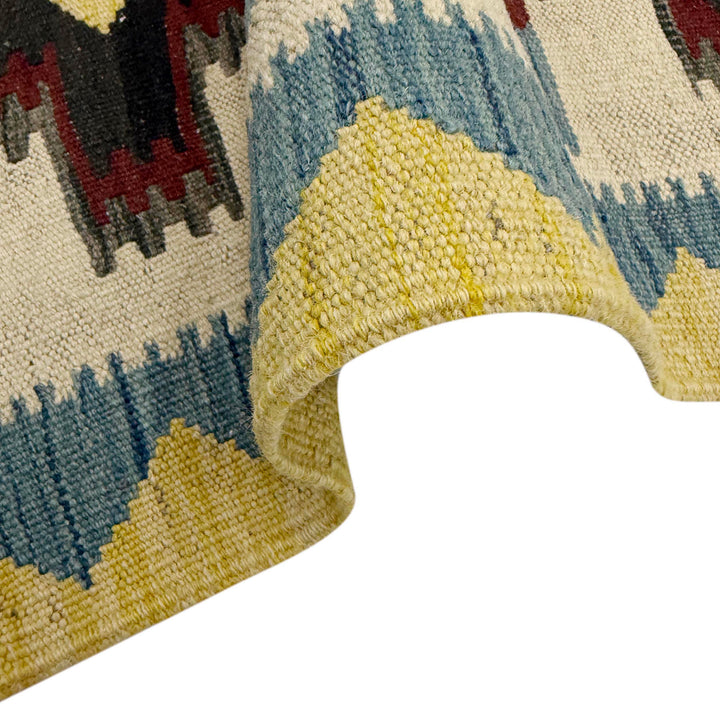 Afghan Vegetable Kilim Rug 2' 9" x 4' 2" Flat-Weave field