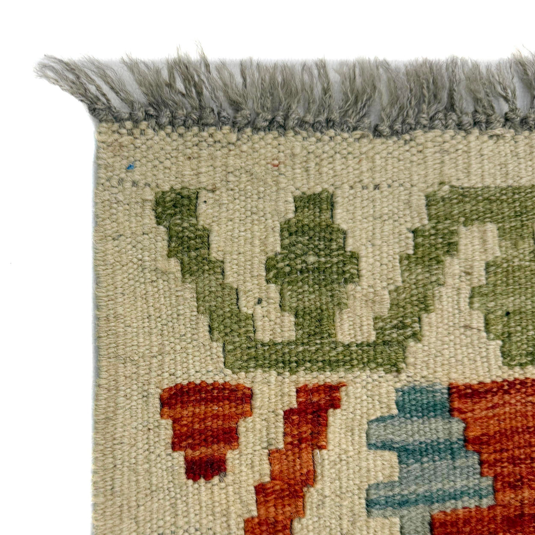 Afghan Vegetable Kilim Rug 3' 5" x 5' 2" Flat-Weave pattern
