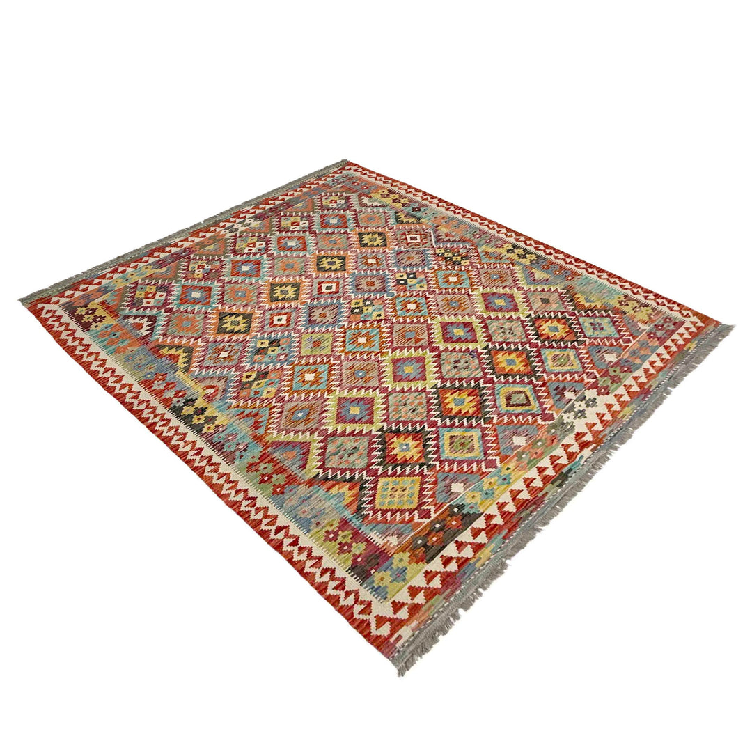 Afghan Vegetable Kilim Rug 5' 11" x 8' 1" Flat-Weave view