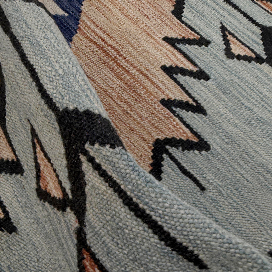 Afghan Vegetable Kilim Rug 4' 1" x 6' 2" Flat-Weave texture