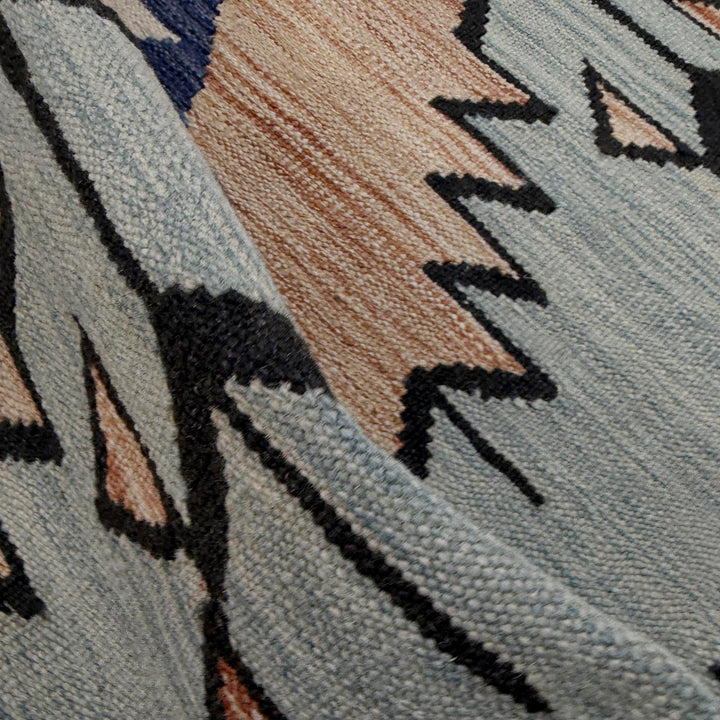 Afghan Vegetable Kilim Rug 4' 1" x 6' 2" Flat-Weave texture