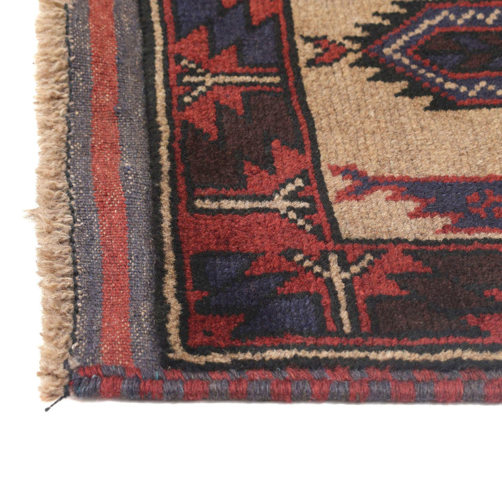 Beige Afghan Prayer Rug 2' 11" x 4' 3" Hand-Knotted view