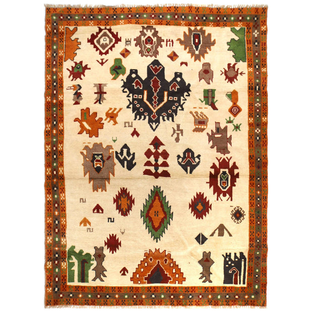 Hand Knotted Kohistani Carpet 5' 9" x 7' 5" - No. AL38649
