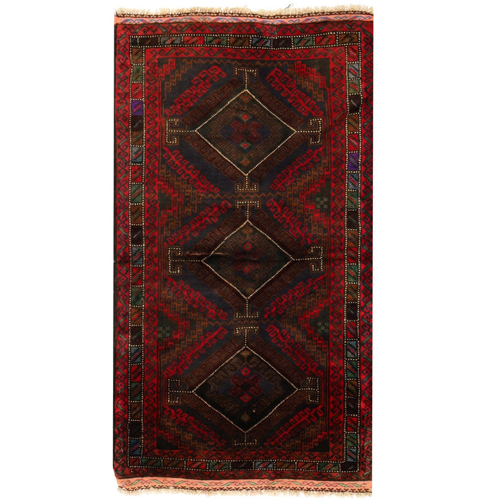 Afghan Baluchi Rug 2' 7" x 4' 5" Hand-Knotted