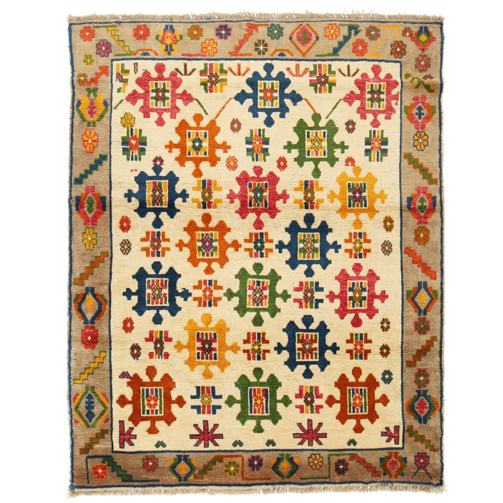Hand Knotted Kohistani Carpet 4' 12" x 6' 2" - No. AL72061