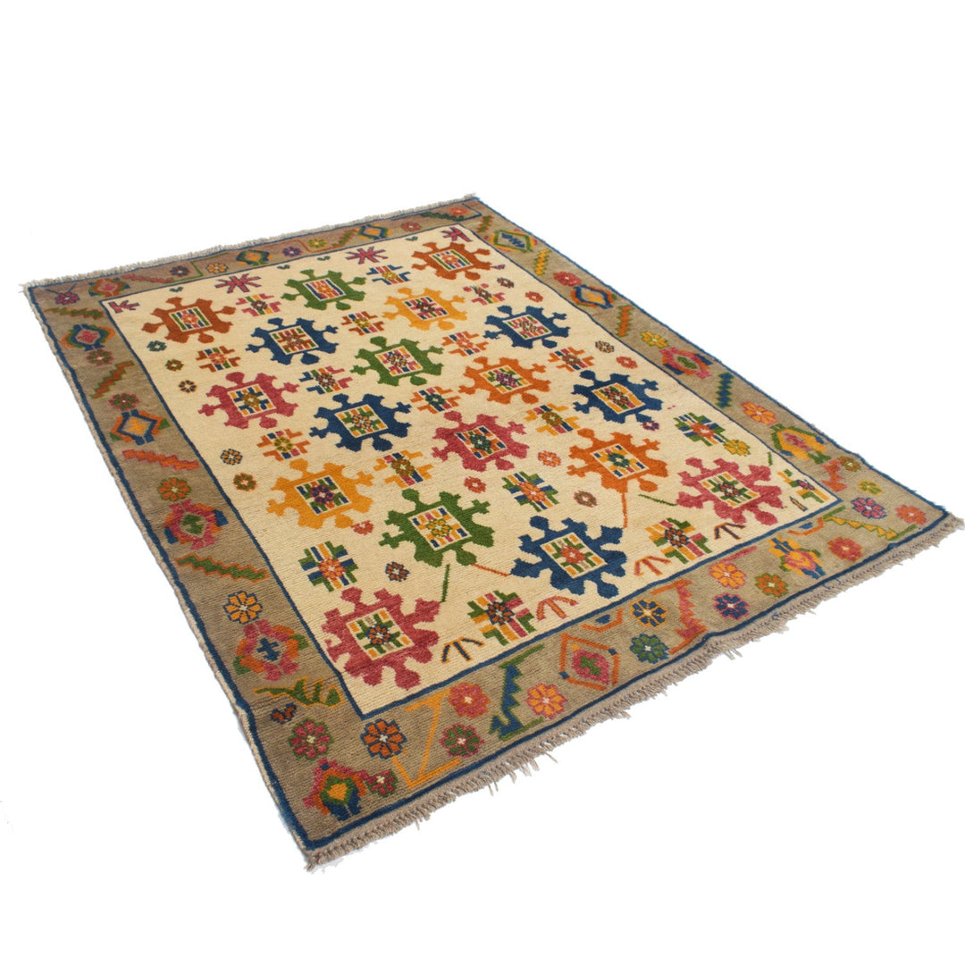 Hand Knotted Kohistani Carpet 4' 12" x 6' 2" - No. AL72061