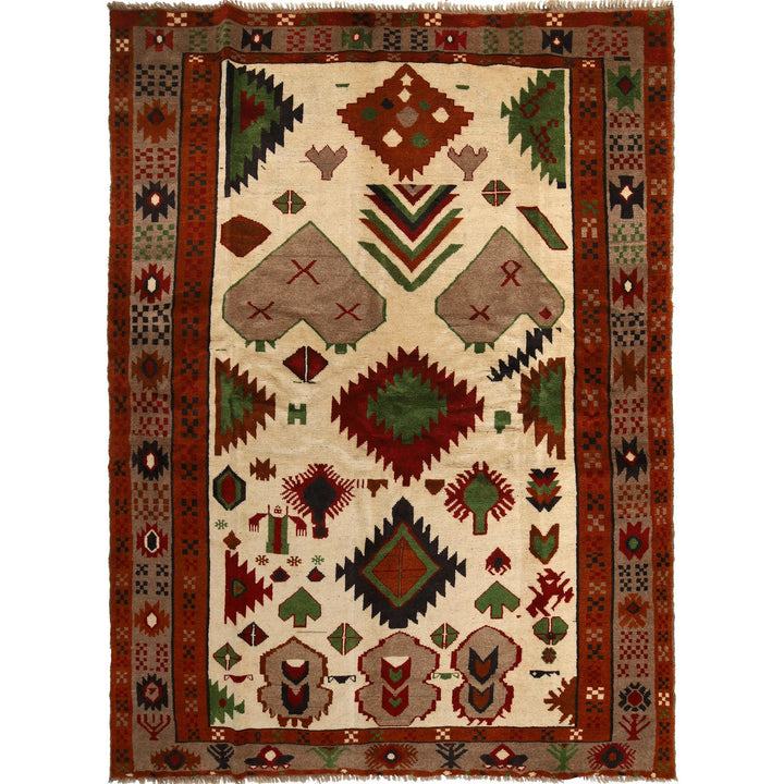 Hand Knotted Kohistani Area Rug 6' 3" x 8' 8" - No. AL85215