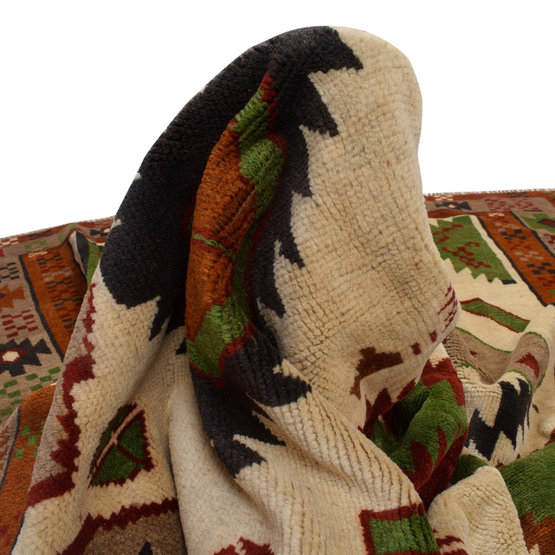 Hand Knotted Kohistani Area Rug 6' 3" x 8' 8" - No. AL85215