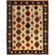 Hand Knotted Kohistani Carpet 5' 8" x 7' 6" - No. AL40480
