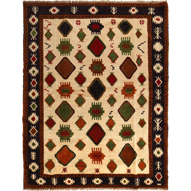 Hand Knotted Kohistani Carpet 5' 8" x 7' 6" - No. AL40480