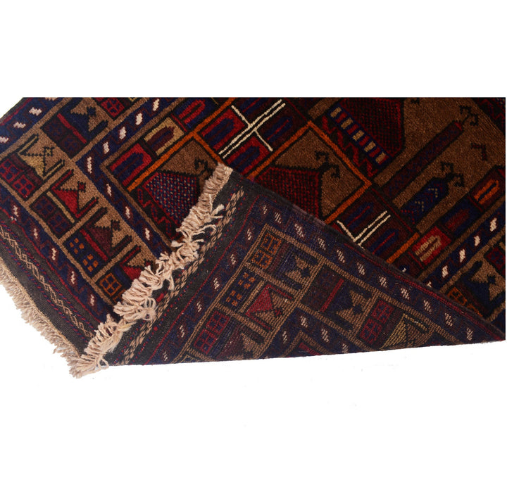 Afghan Prayer Rug 2' 4" x 4' 5" Hand-Knotted border
