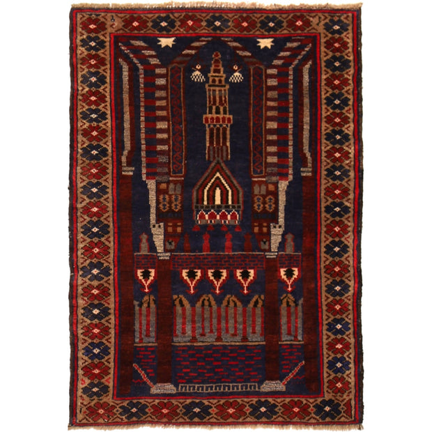 Small Prayer Carpet 2' 9" x 4' 1" - No. AL24082