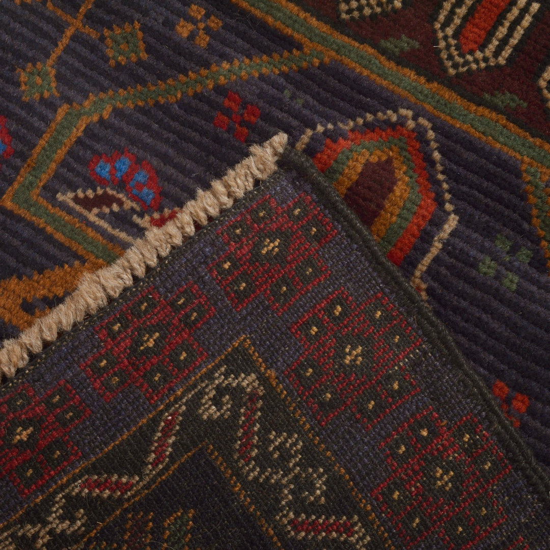 Afghan Prayer Rug 2' 8" x 4' 6" Hand-Knotted border