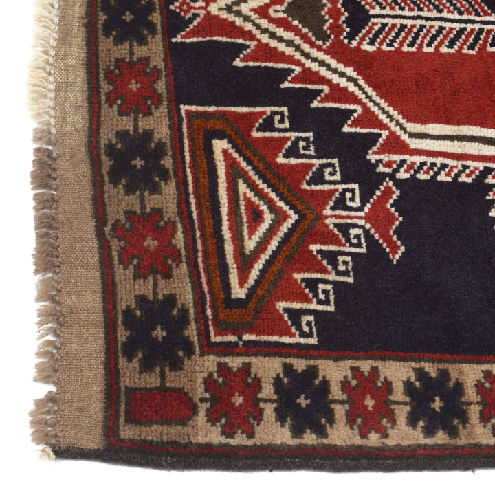 Afghan Baluchi Rug 2' 11" x 4' 7" Hand-Knotted view