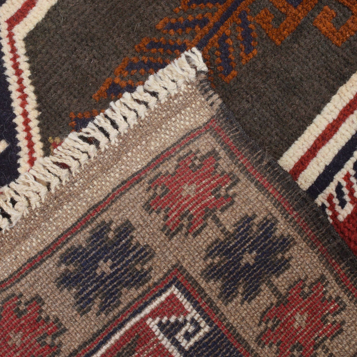 Afghan Baluchi Rug 2' 11" x 4' 7" Hand-Knotted border