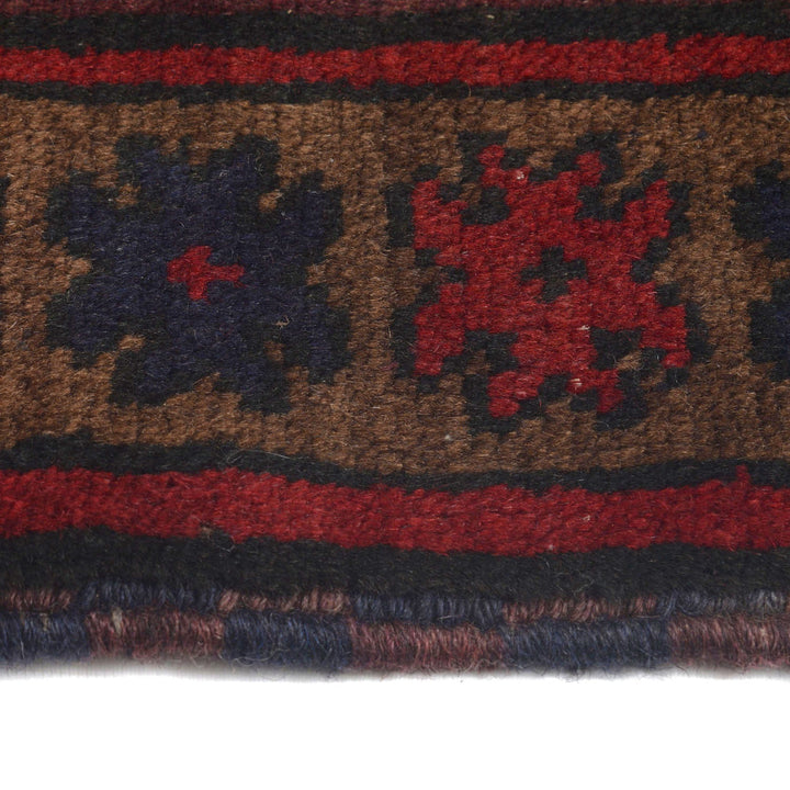Afghan Prayer Rug 3' 1" x 4' 9" Hand-Knotted detail