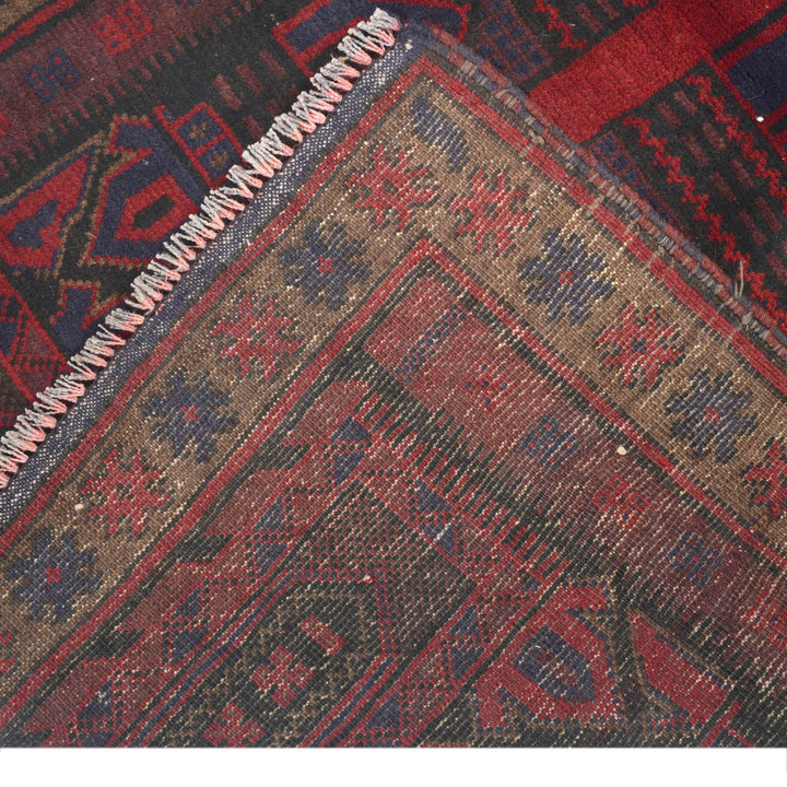 Afghan Prayer Rug 3' 1" x 4' 9" Hand-Knotted border