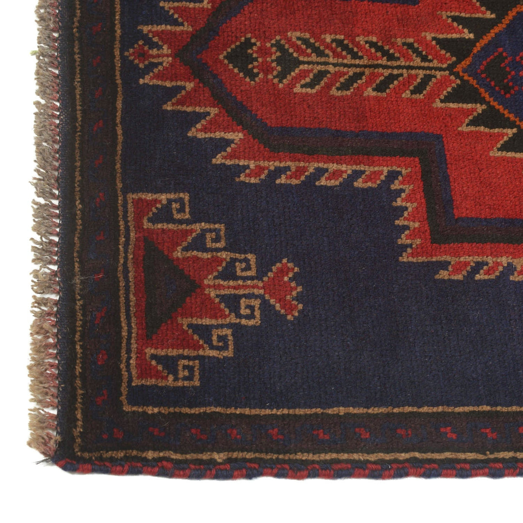 Dark Blue Afghan Baluchi Rug 2' 7" x 4' 10" Hand-Knotted view