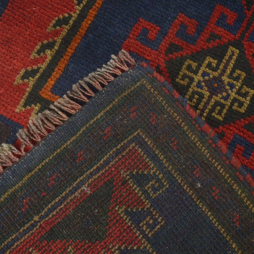 Dark Blue Afghan Baluchi Rug 2' 7" x 4' 10" Hand-Knotted pattern