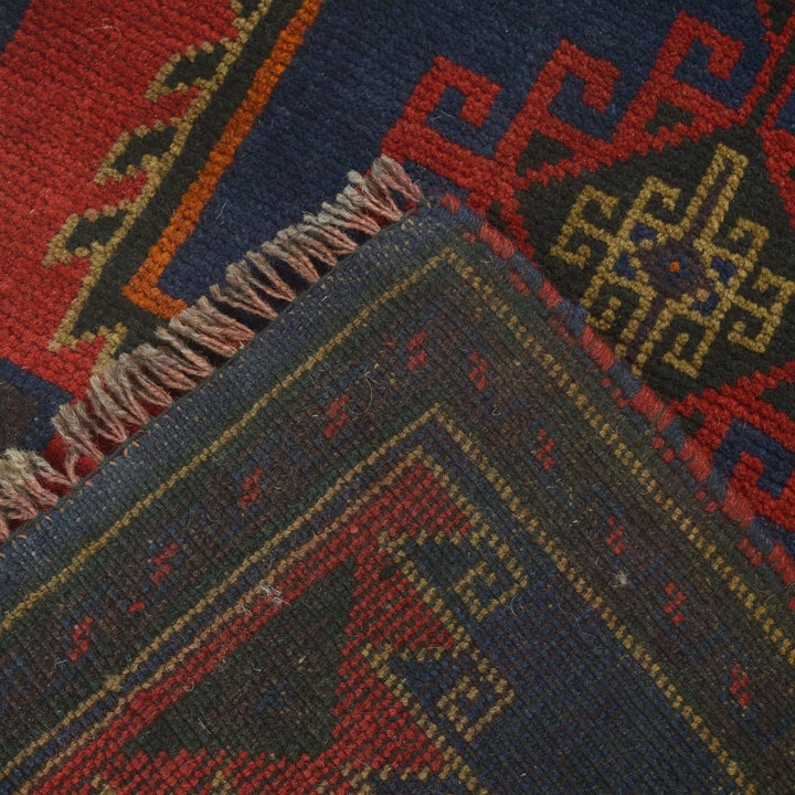 Dark Blue Afghan Baluchi Rug 2' 7" x 4' 10" Hand-Knotted pattern