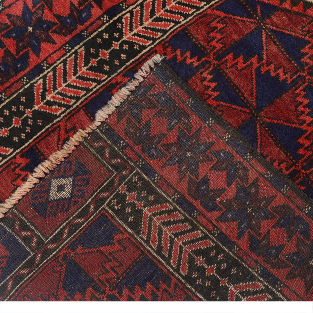 Afghan Prayer Rug 2' 10" x 4' 4" Hand-Knotted border