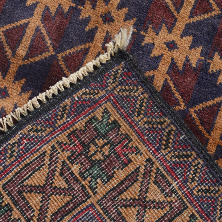 Afghan Prayer Rug 3' 0" x 5' 3" Hand-Knotted border