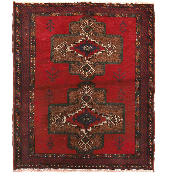 Red Baluchi Rug 3' 1" x 3' 10" - No. AL70554
