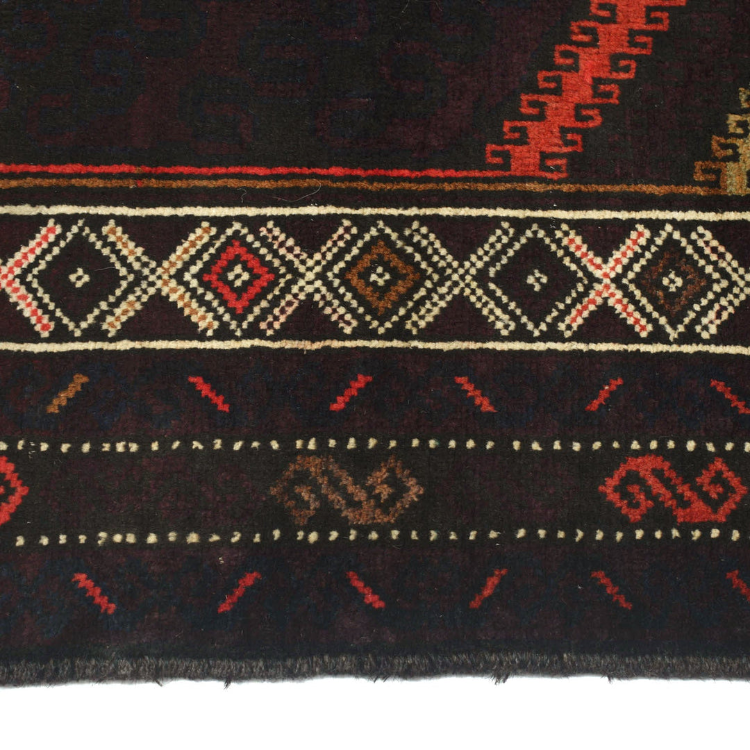 Afghan Prayer Rug 3' 1" x 5' 2" Hand-Knotted detail