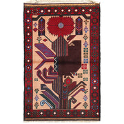 Hand Knotted Baluchi Rug 2' 11" x 4' 10" - No. AL97381