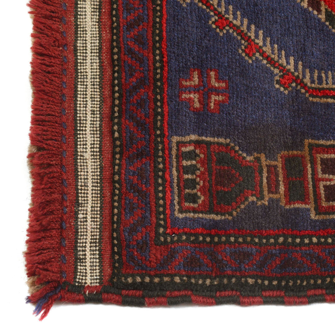 Dark Blue Afghan Baluchi Rug 3' 1" x 5' 1" Hand-Knotted view