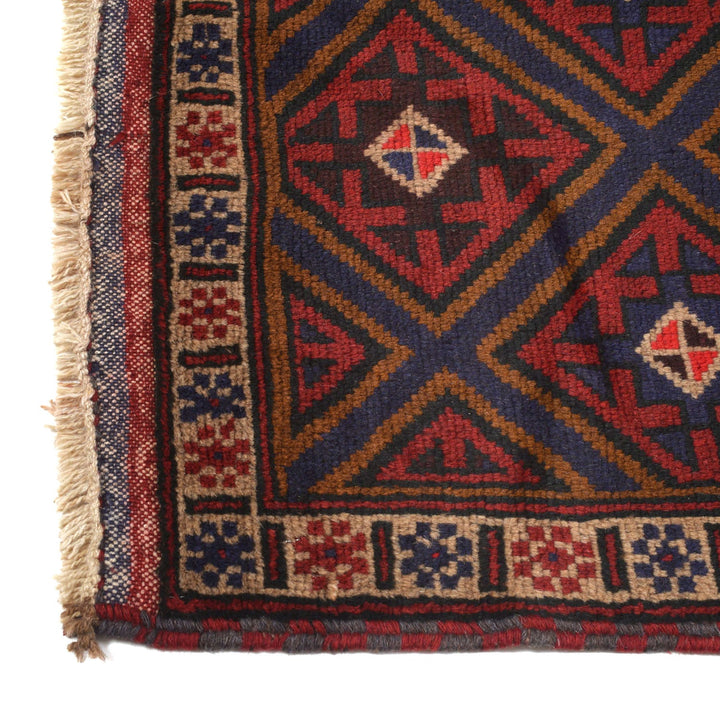 Afghan Baluchi Rug 3' 3" x 4' 10" Hand-Knotted view