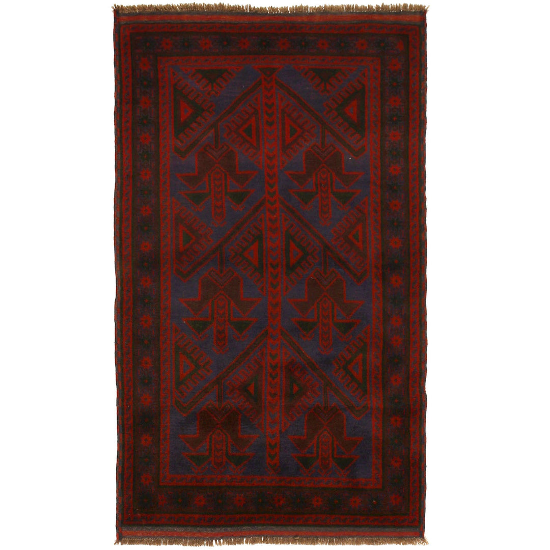 Afghan Baluchi Rug 4' 0" x 6' 5" Hand-Knotted