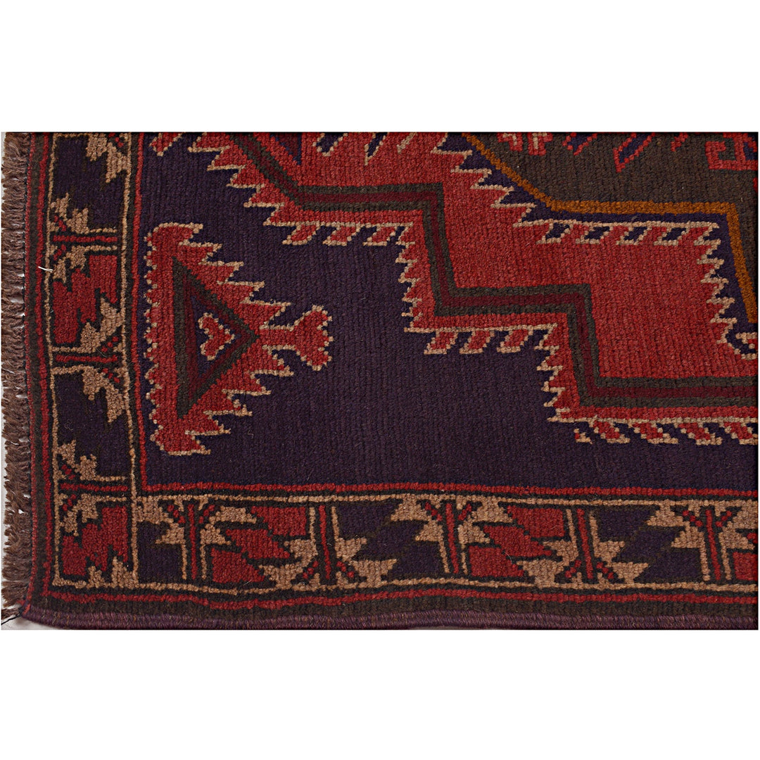 Afghan Baluchi Rug 2' 12" x 5' 2" Hand-Knotted view