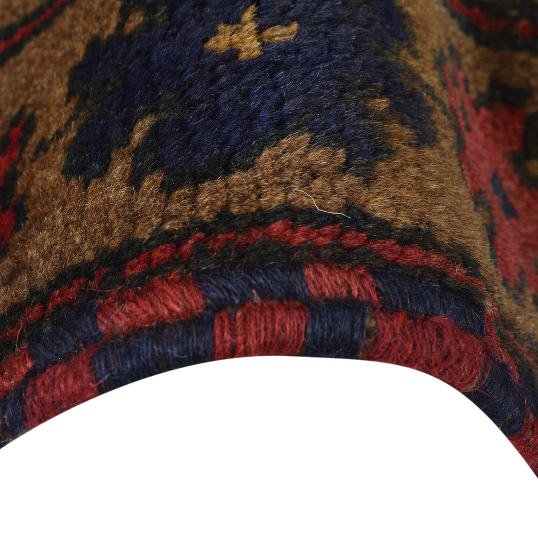 Brown Afghan Prayer Rug 2' 11" x 4' 9" Hand-Knotted border