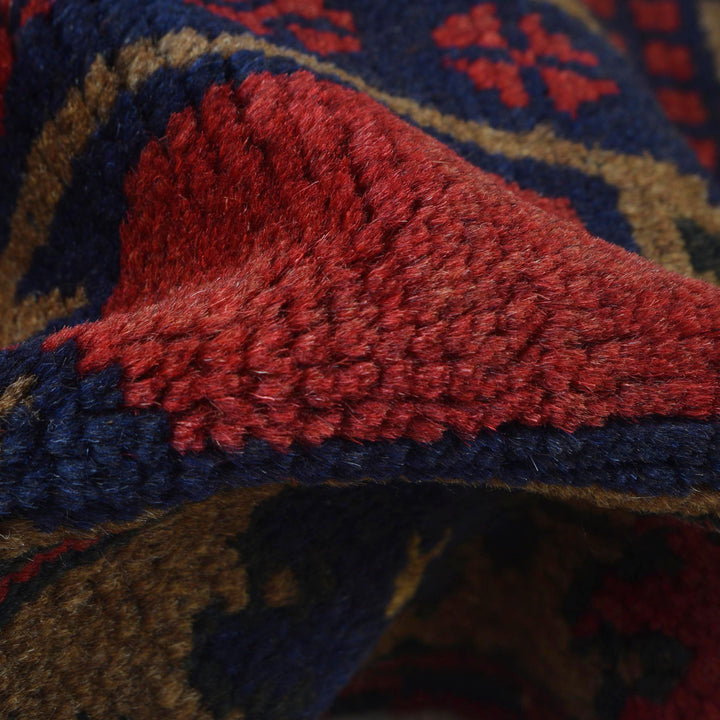 Brown Afghan Prayer Rug 2' 11" x 4' 9" Hand-Knotted field