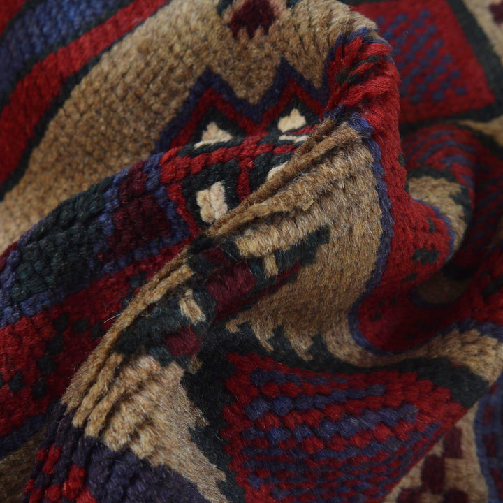 Beige Afghan Prayer Rug 2' 11" x 4' 6" Hand-Knotted field