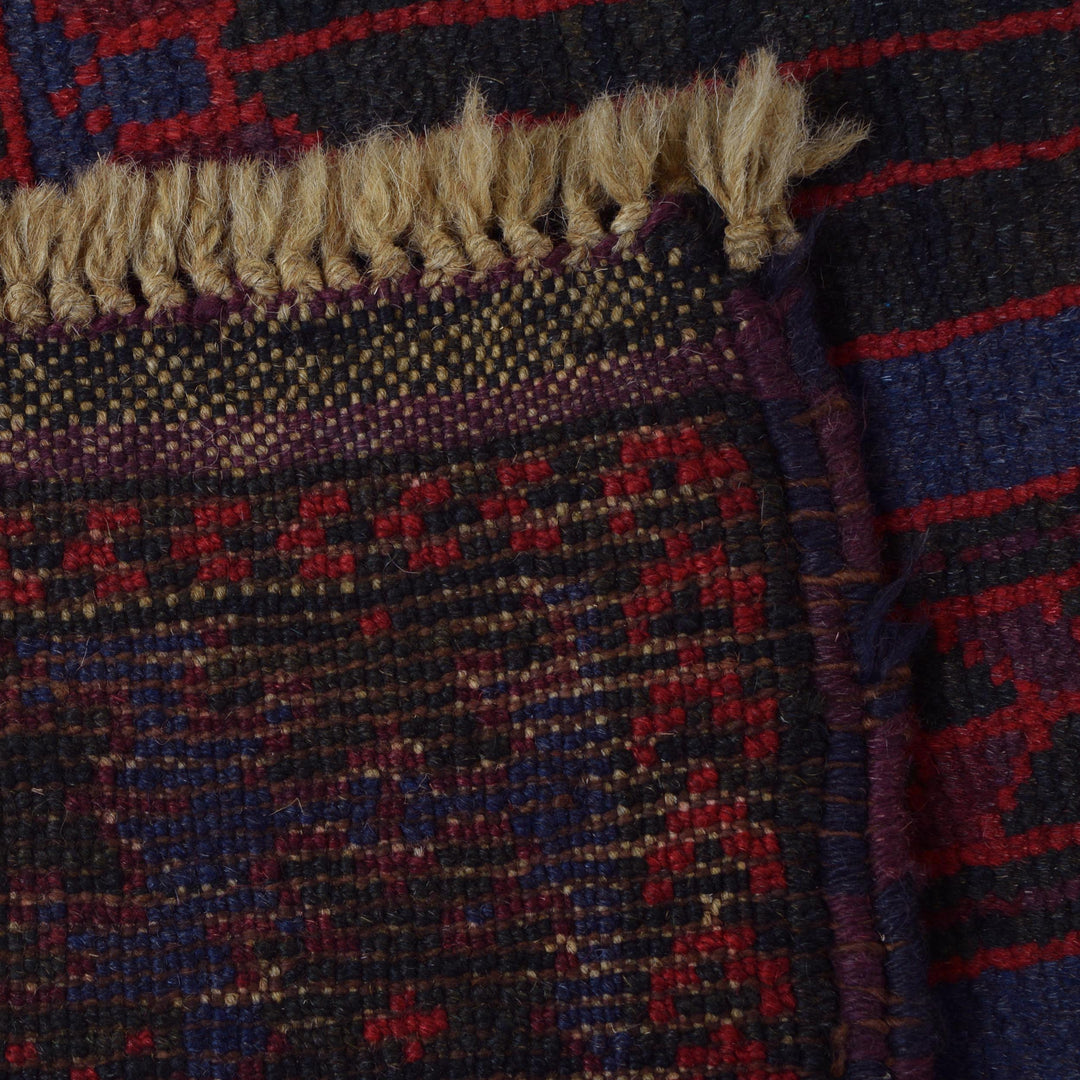 Blue Afghan Prayer Rug 3' 0" x 4' 6" Hand-Knotted pattern